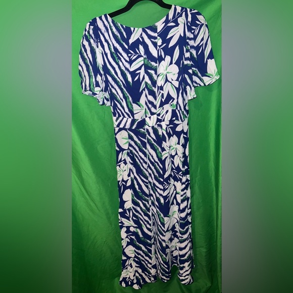 French Connection Floral Blue Wrap Dress size 4 - Picture 4 of 9